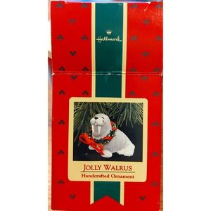 Hallmark Keepsake Jolly Walrus Handcrafted Christmas Ornament with Wreath Box